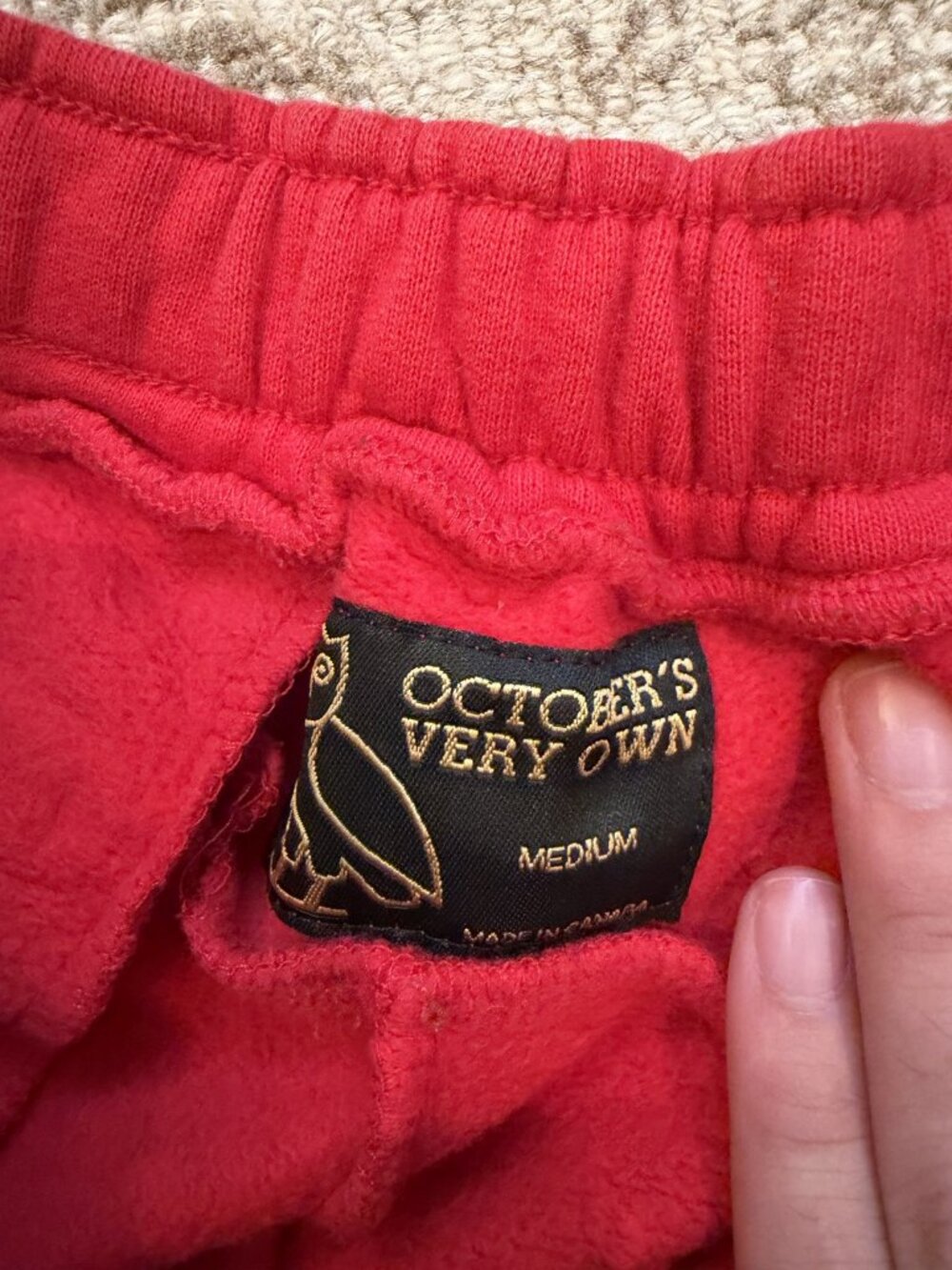 OVO October's Very Own Red Sweatpants M NWT